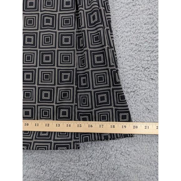 Express Wrap Dress Women Size 3/4 Black Geometric Surplice V-Neck Collared - Picture 11 of 12